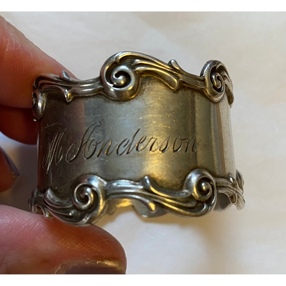 Antique Sterling National Silver Co Napkin Ring Engraved Evangeline - Picture 3 of 7